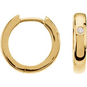 .04 CTW Natural Diamond Earrings – 14K Yellow Gold