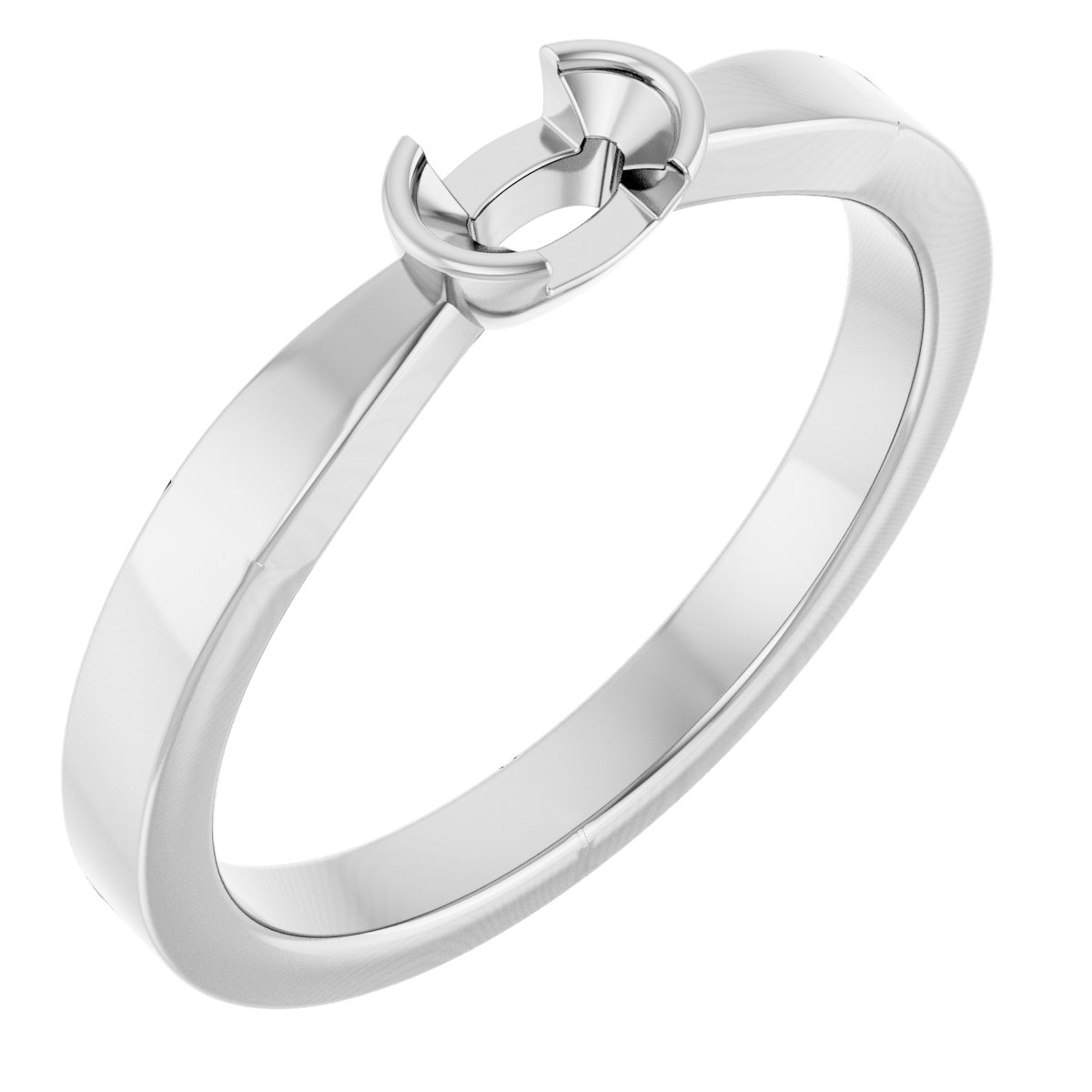 Half-Bezel Solitaire Ring