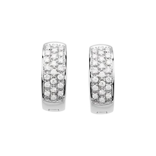14K White 1/3 CTW Natural Diamond Huggie Earrings
