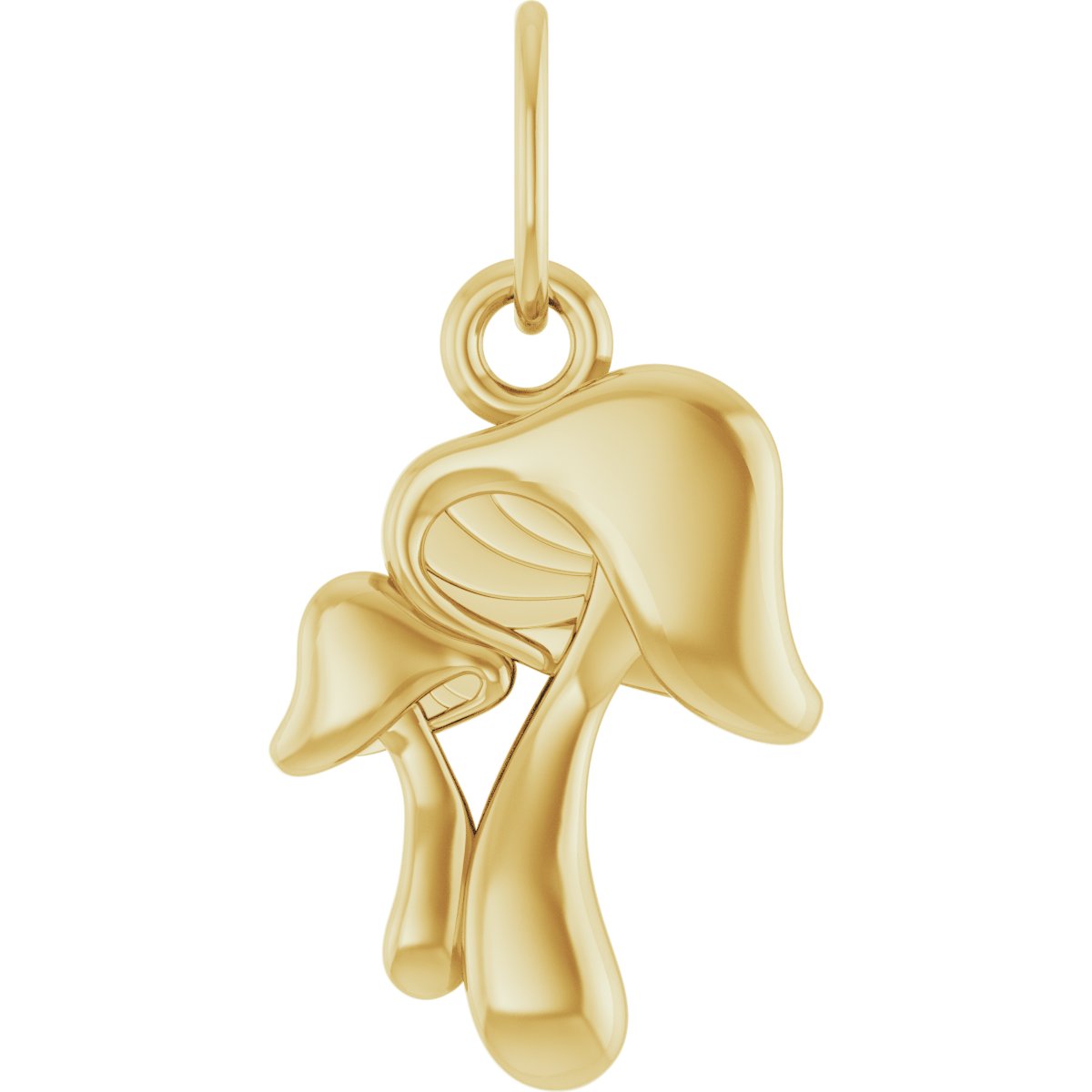 14K Yellow Mushroom Pendant