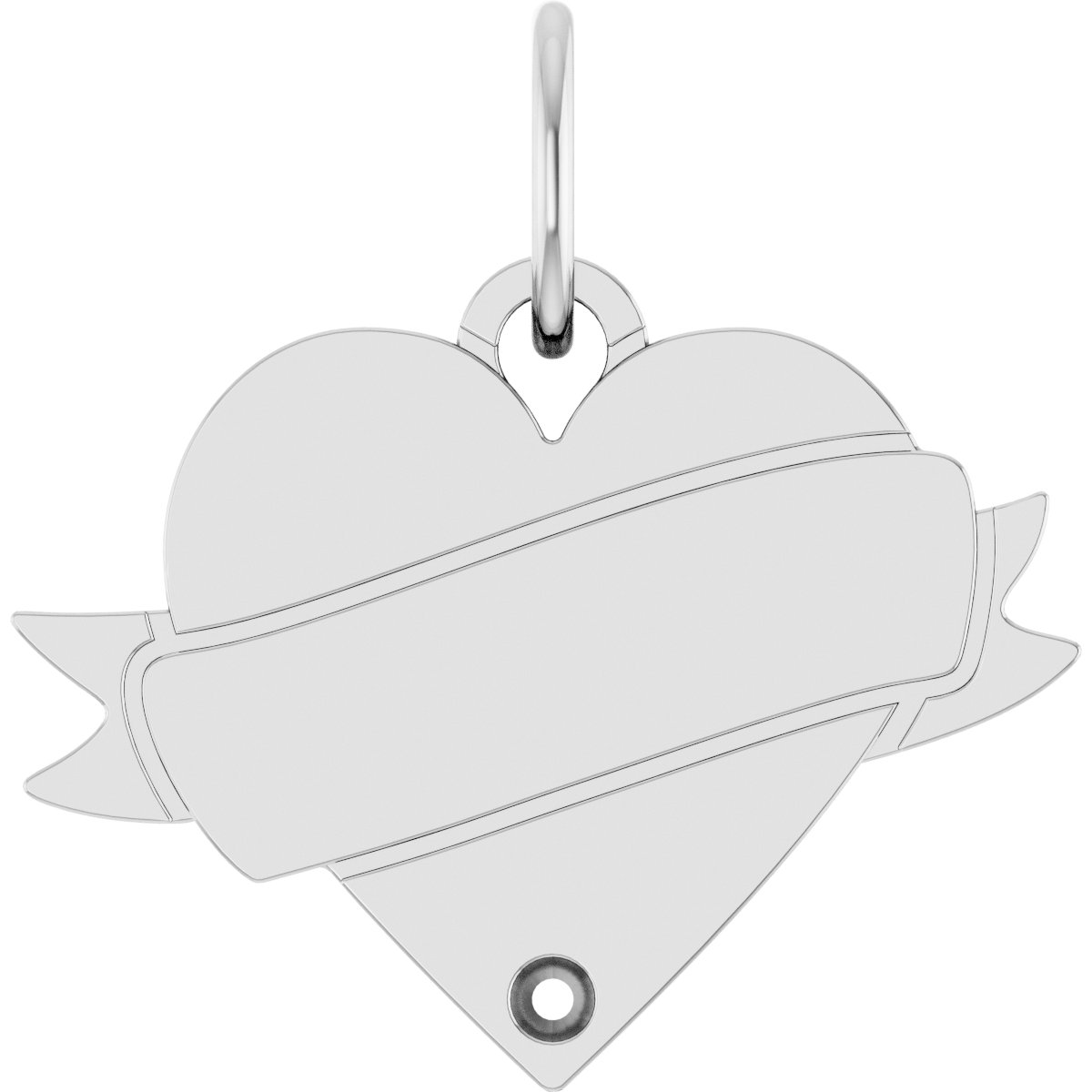 Engravable Accented Heart Necklace or Pendant
