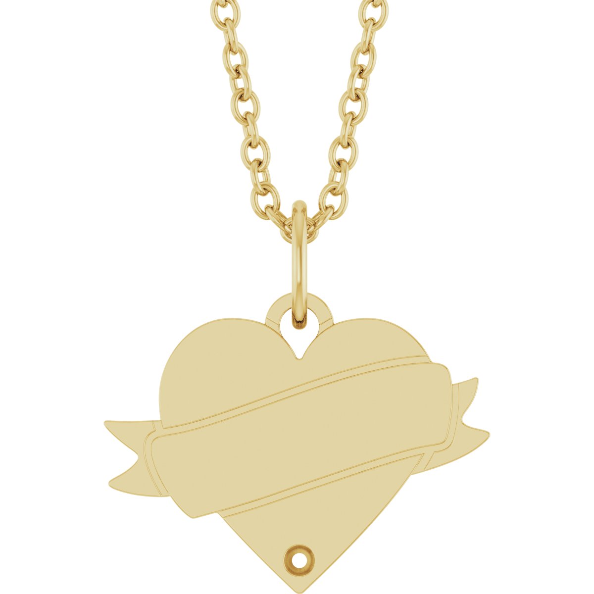 Engravable Accented Heart Necklace or Pendant