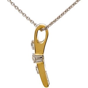 14K White/14K Yellow 1/10 CTW Natural Diamond Bar 18 Necklace