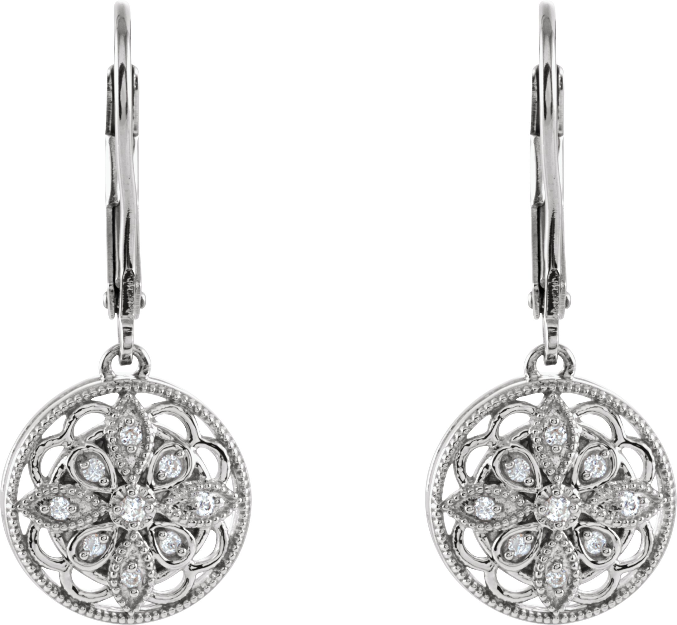 Sterling Silver 1/10 CTW Natural Diamond Earrings