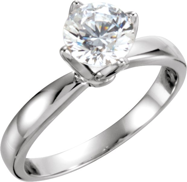 14K White .375 CTW Diamond Solitaire Engagement Ring Ref 219683