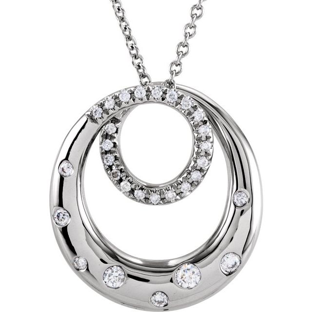 14K White 1/3 CTW Diamond 18" Necklace