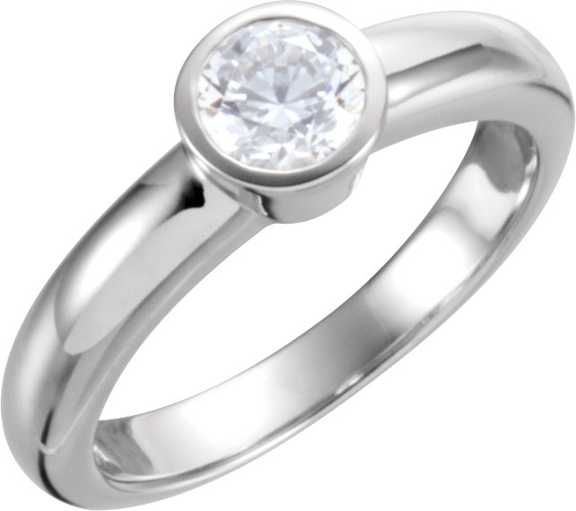 Platinum .50 CTW Diamond Round Solitaire Engagement Ring Ref 219689