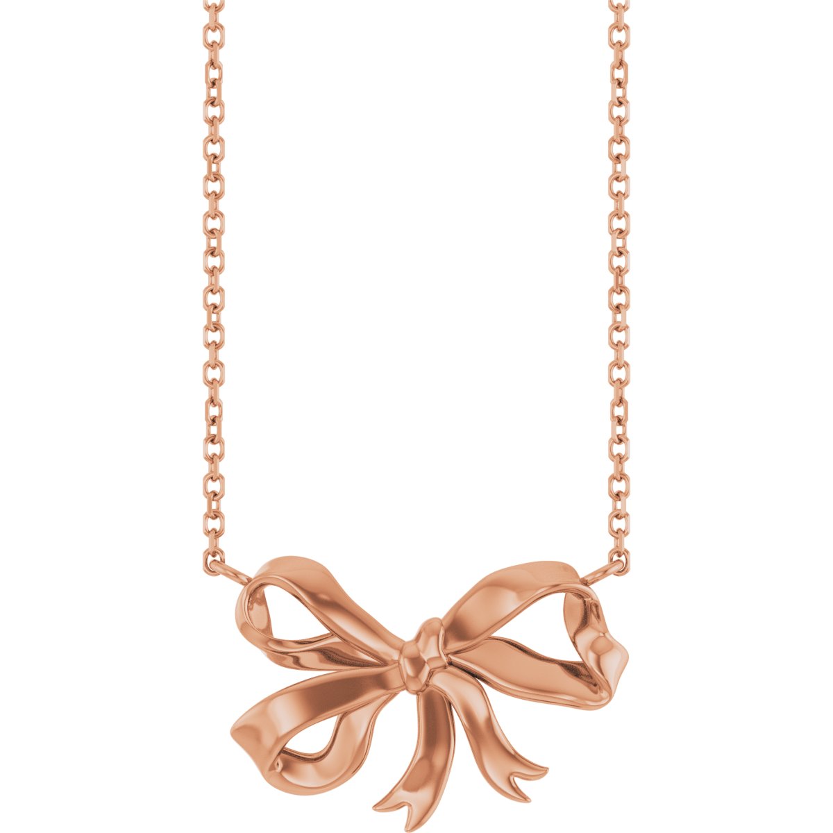 14K Rose Freeform Bow 16 inch Necklace Ref 22490981