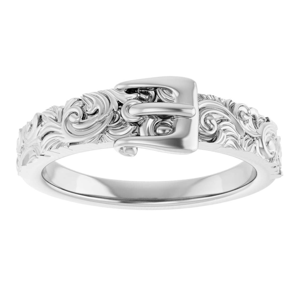 Sterling Silver Victorian-Style Belt Buckle Ring