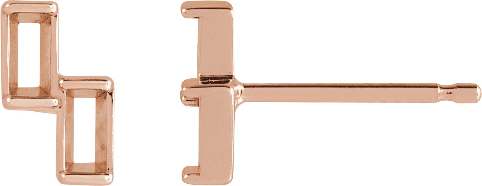 Two-Stone Stud Earrings