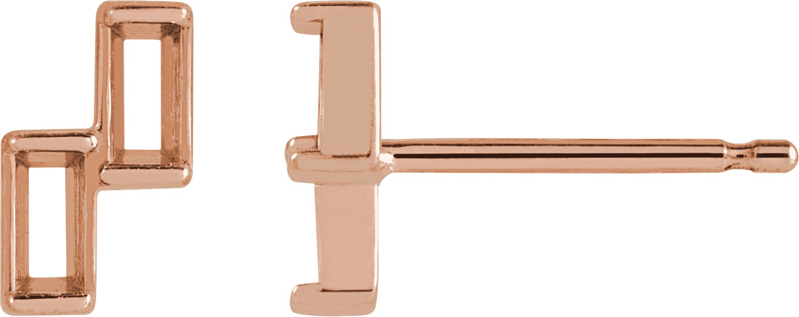 Two-Stone Stud Earrings