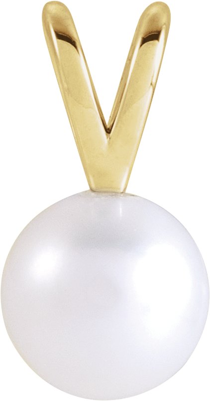 14K Yellow Cultured White Akoya Pearl Pendant Ref 22253062