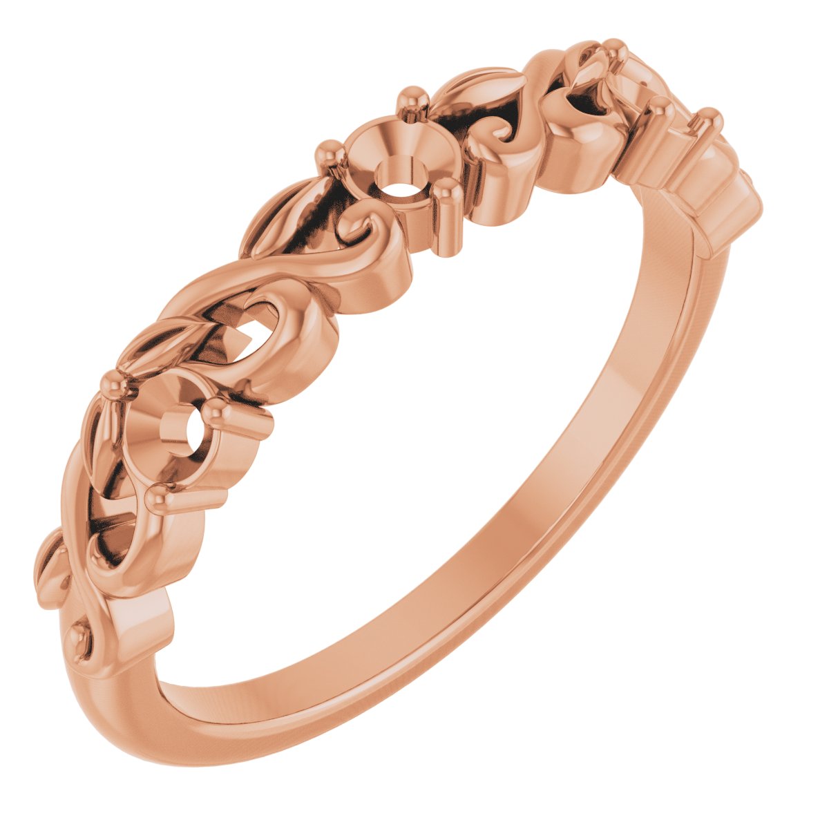 Three-Stone Sculptural Anniversary Band