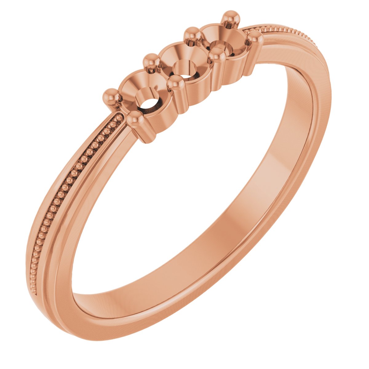 Three-Stone Milgrain Anniversary Band