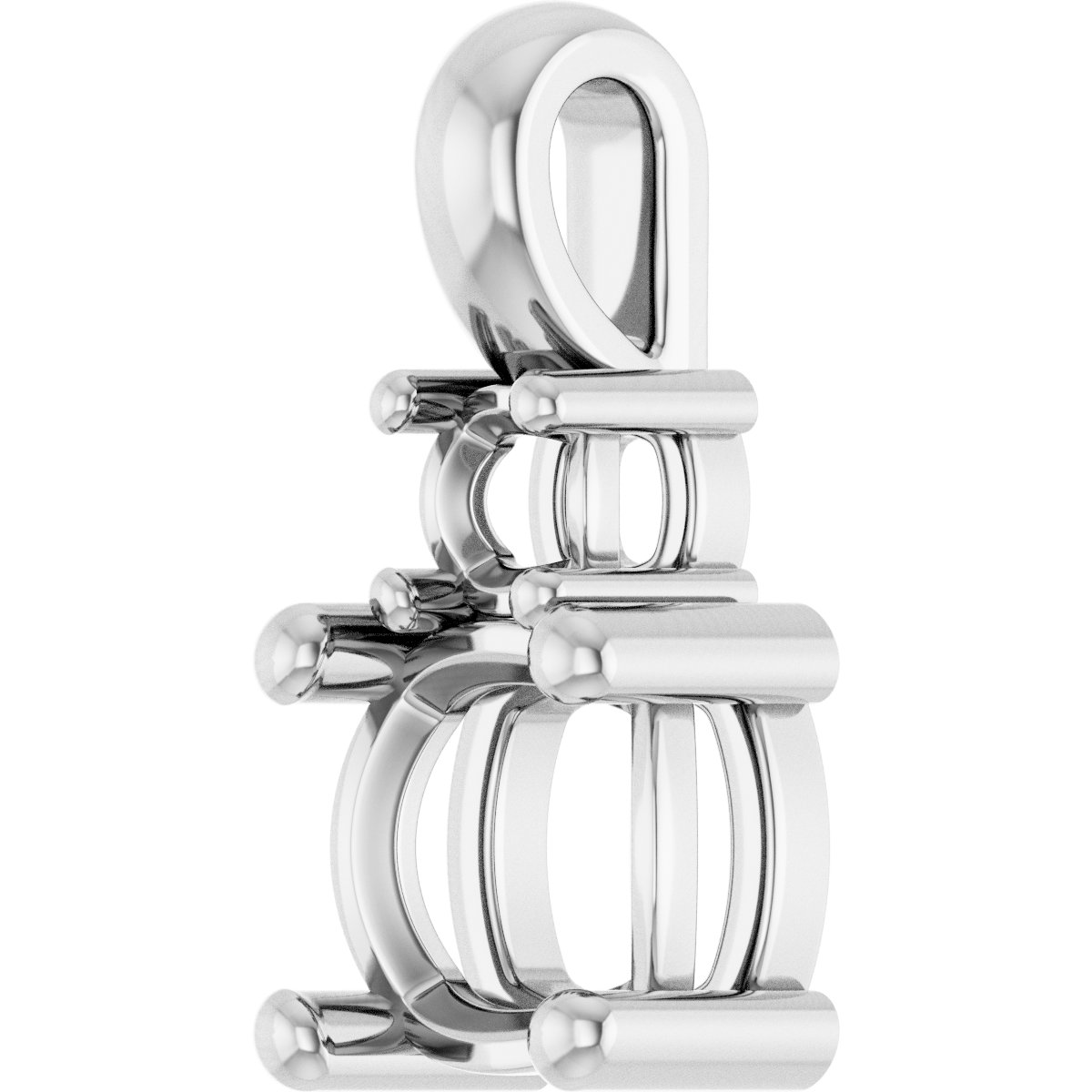 6x6 mm Heart Pendant Mounting view 2
