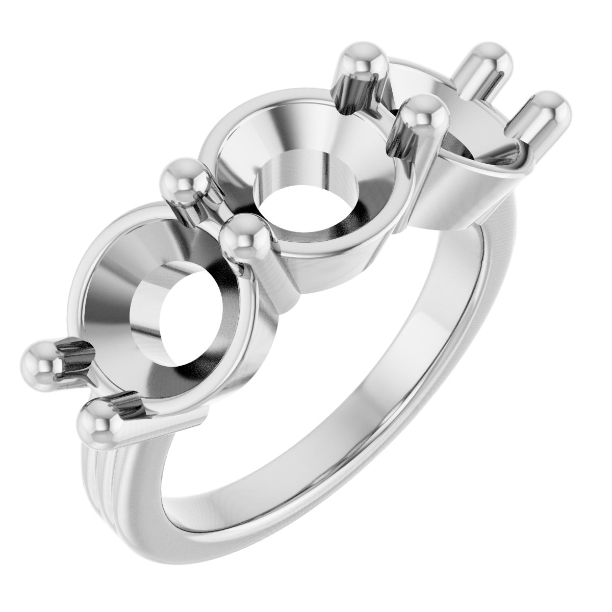 Three-Stone Grooved Anniversary Band