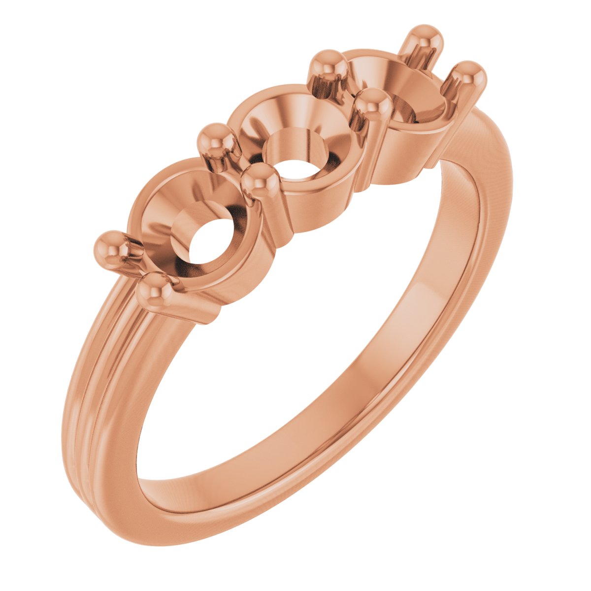 Three-Stone Grooved Anniversary Band