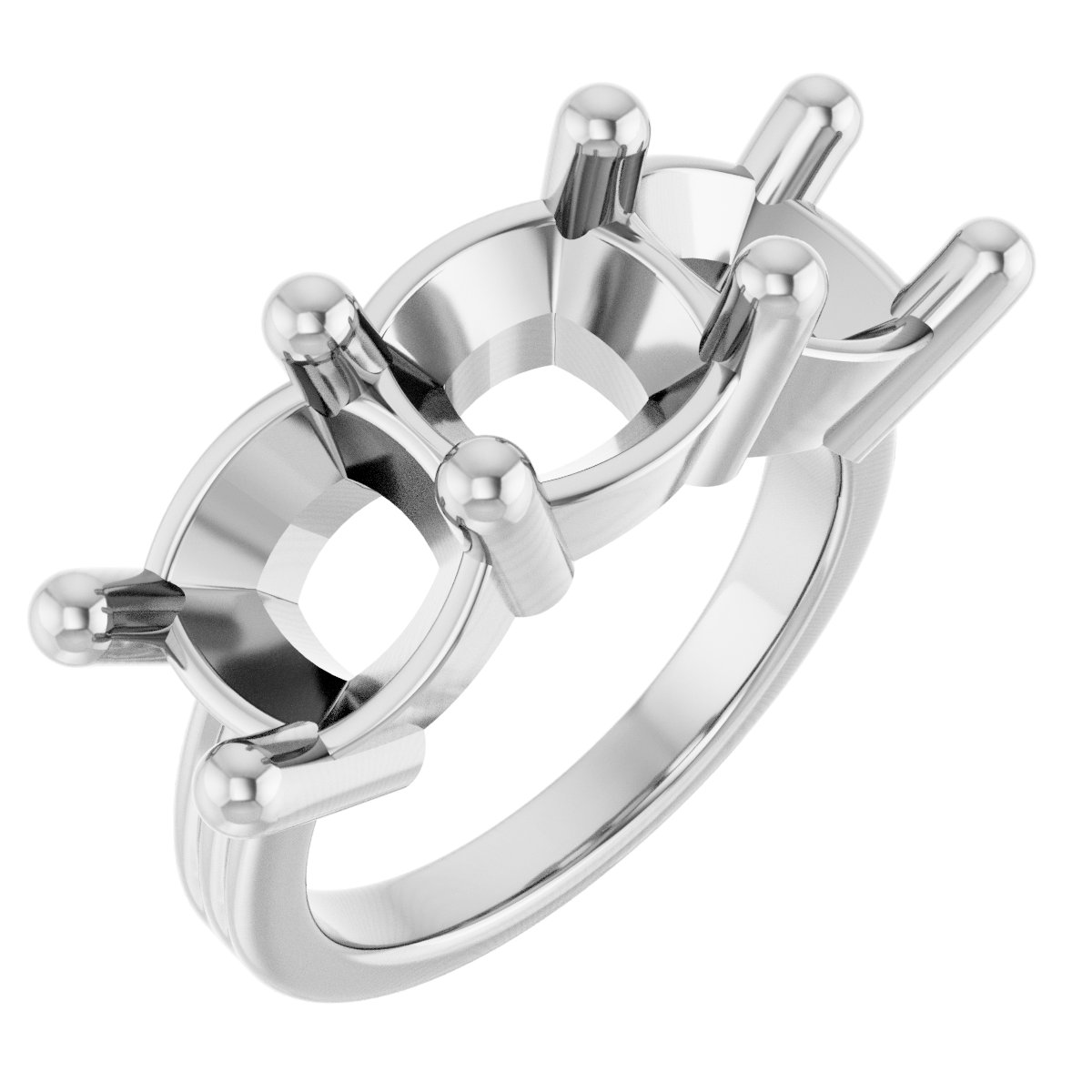 Three-Stone Grooved Anniversary Band