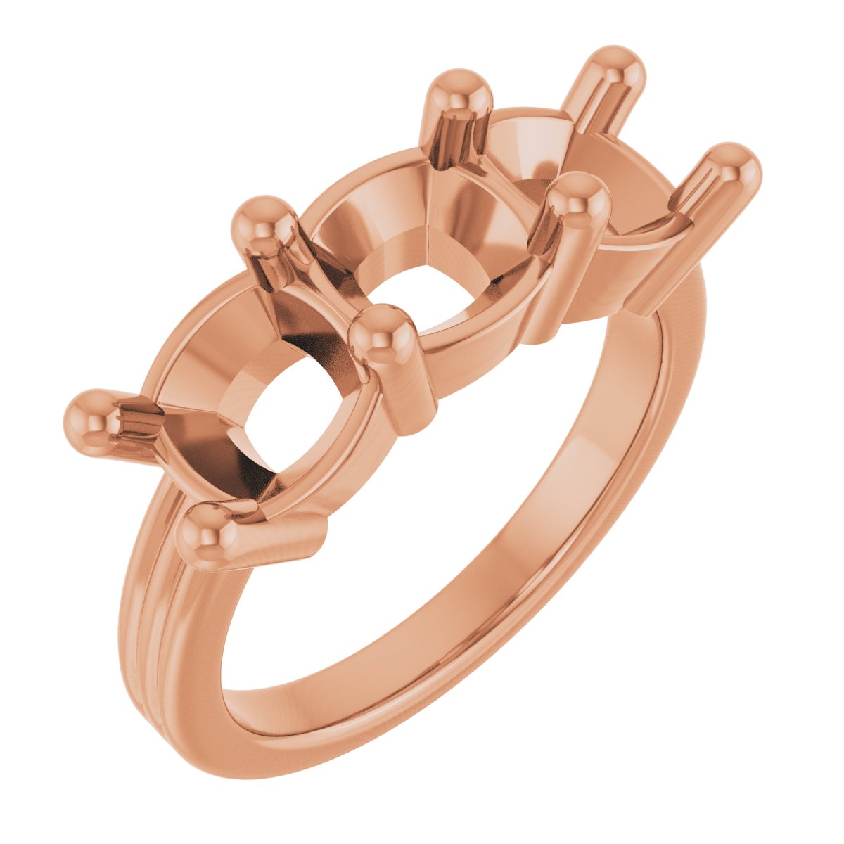 Three-Stone Grooved Anniversary Band