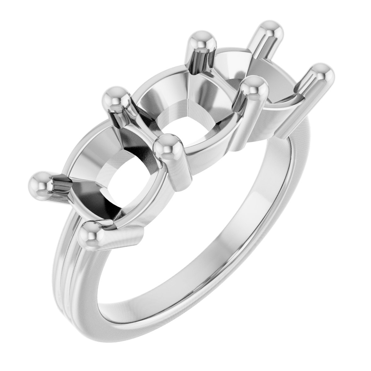 Three-Stone Grooved Anniversary Band