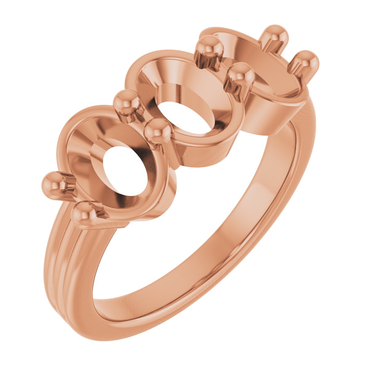 Three-Stone Grooved Anniversary Band