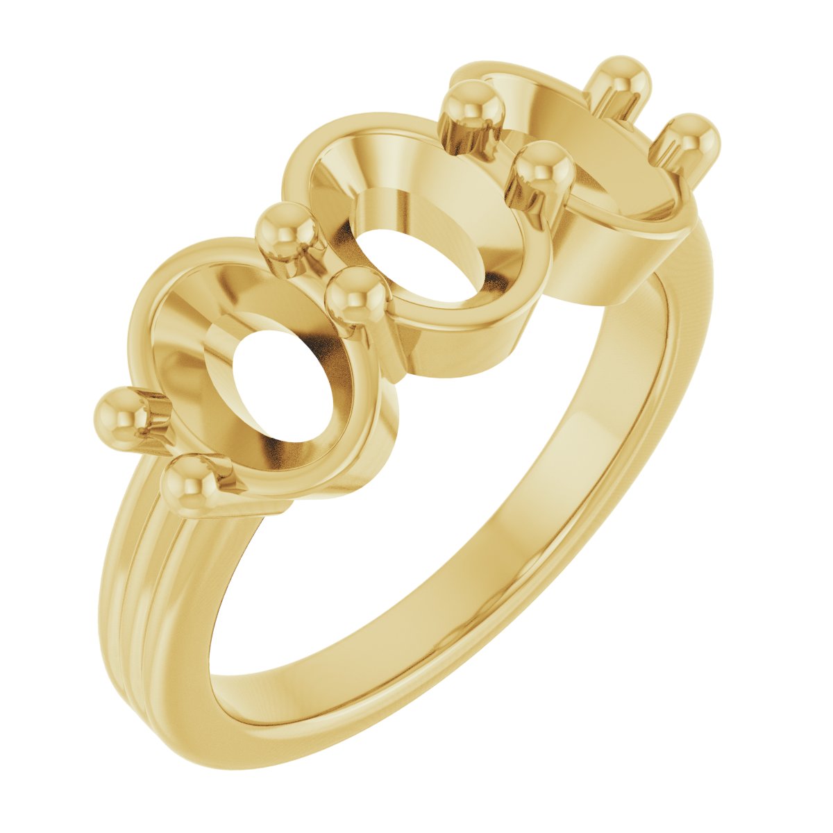 Three-Stone Grooved Anniversary Band