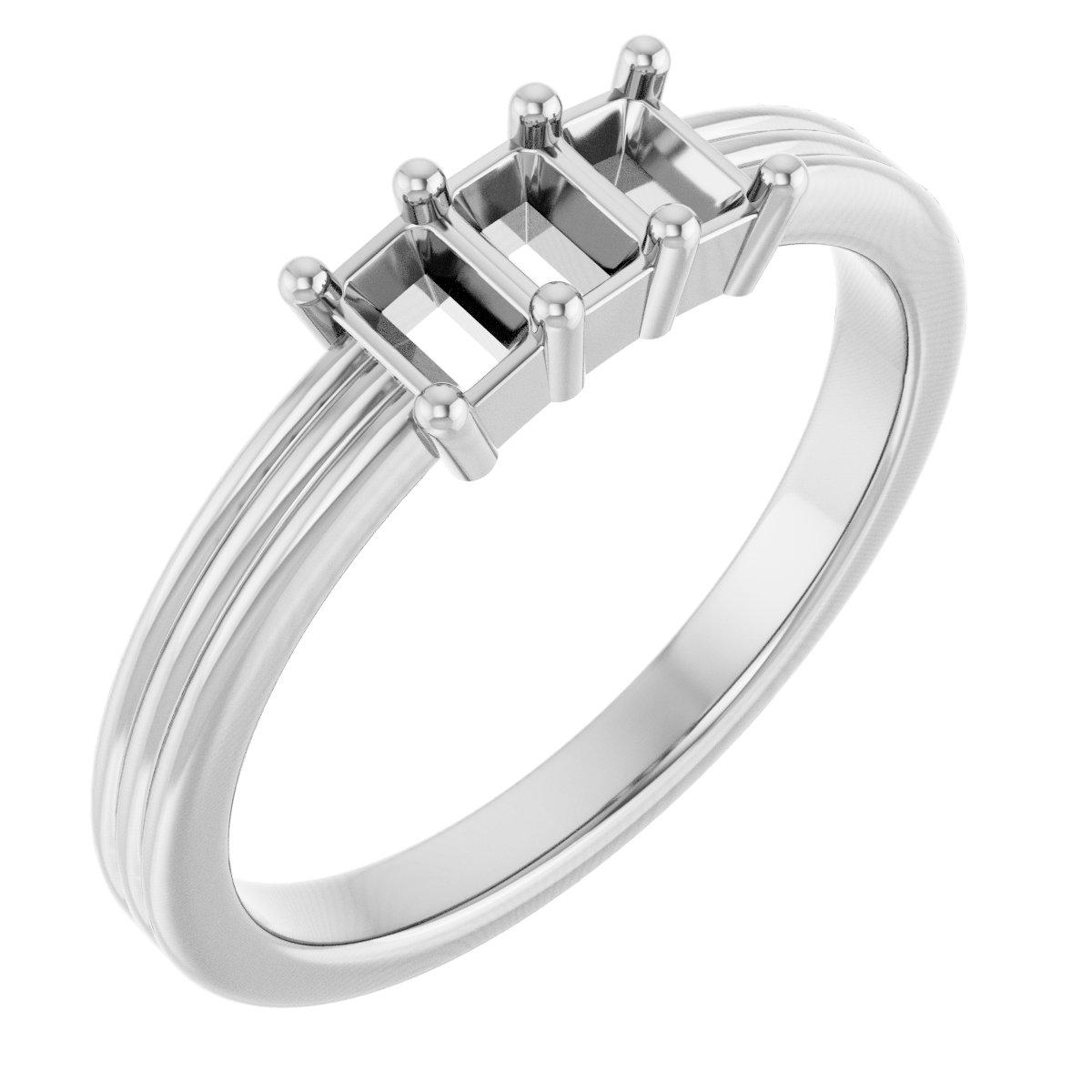 Three-Stone Grooved Anniversary Band