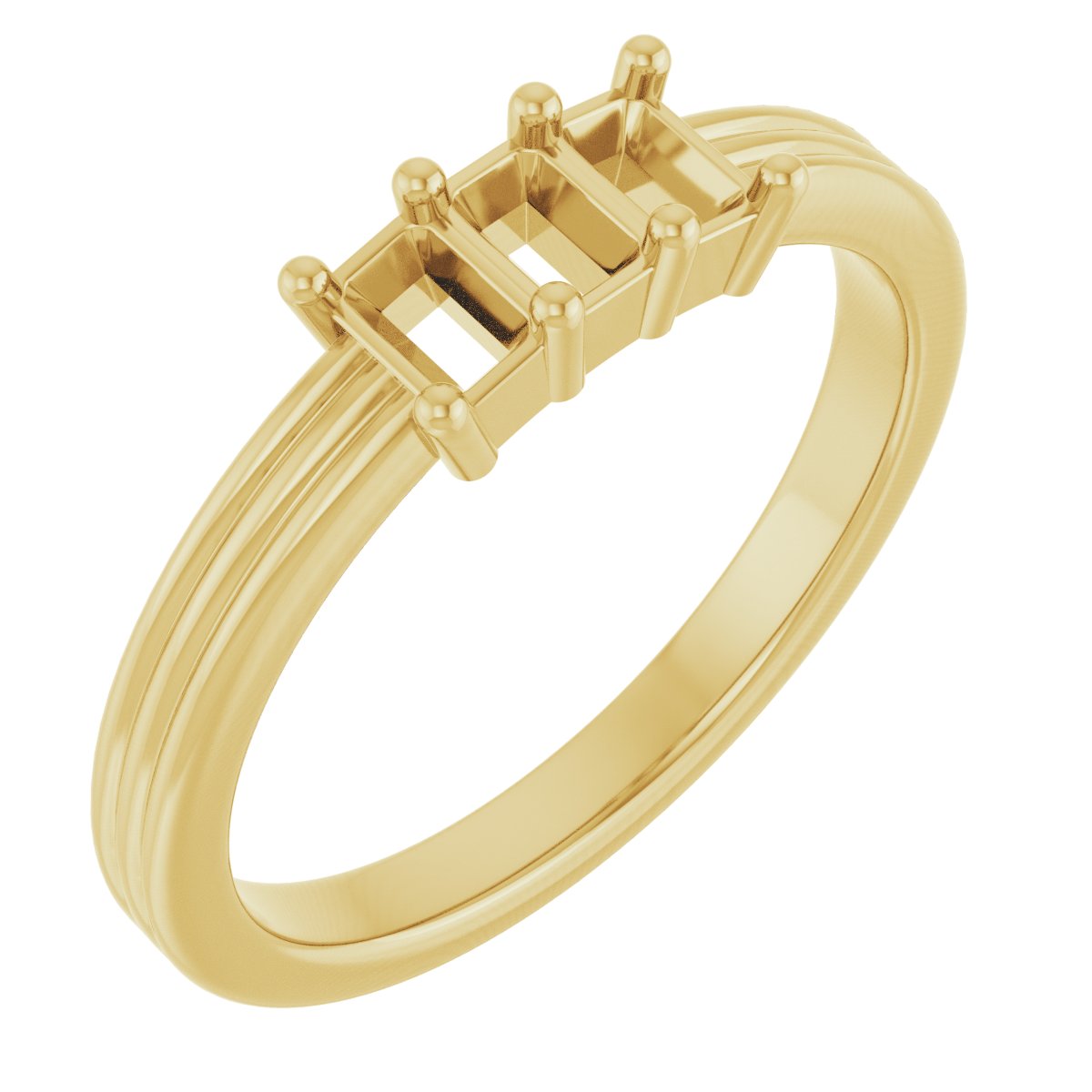 Three-Stone Grooved Anniversary Band