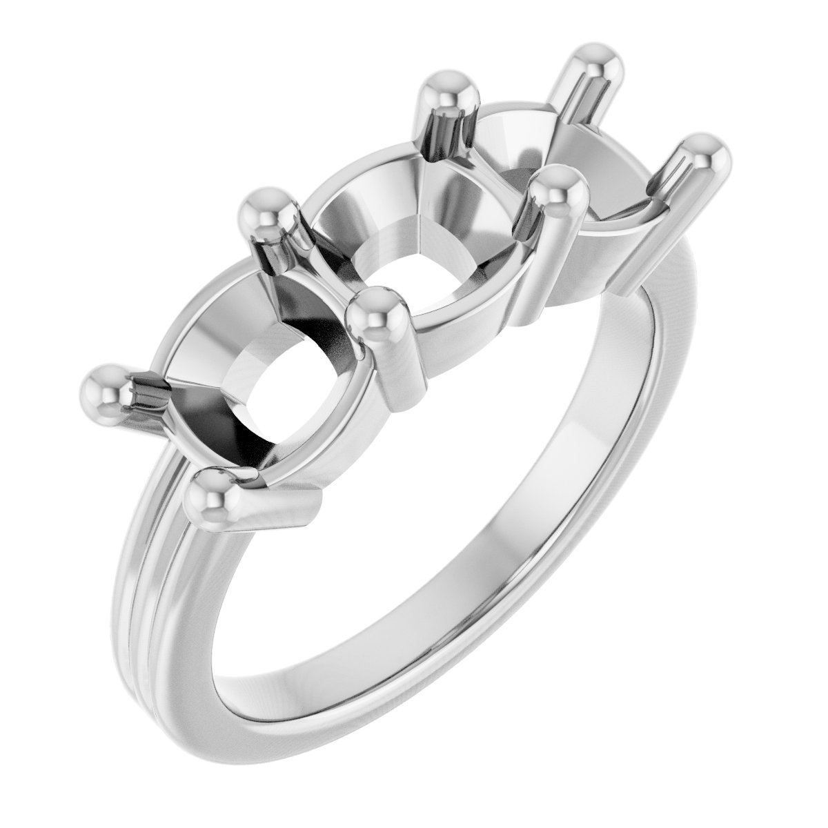 Three-Stone Grooved Anniversary Band
