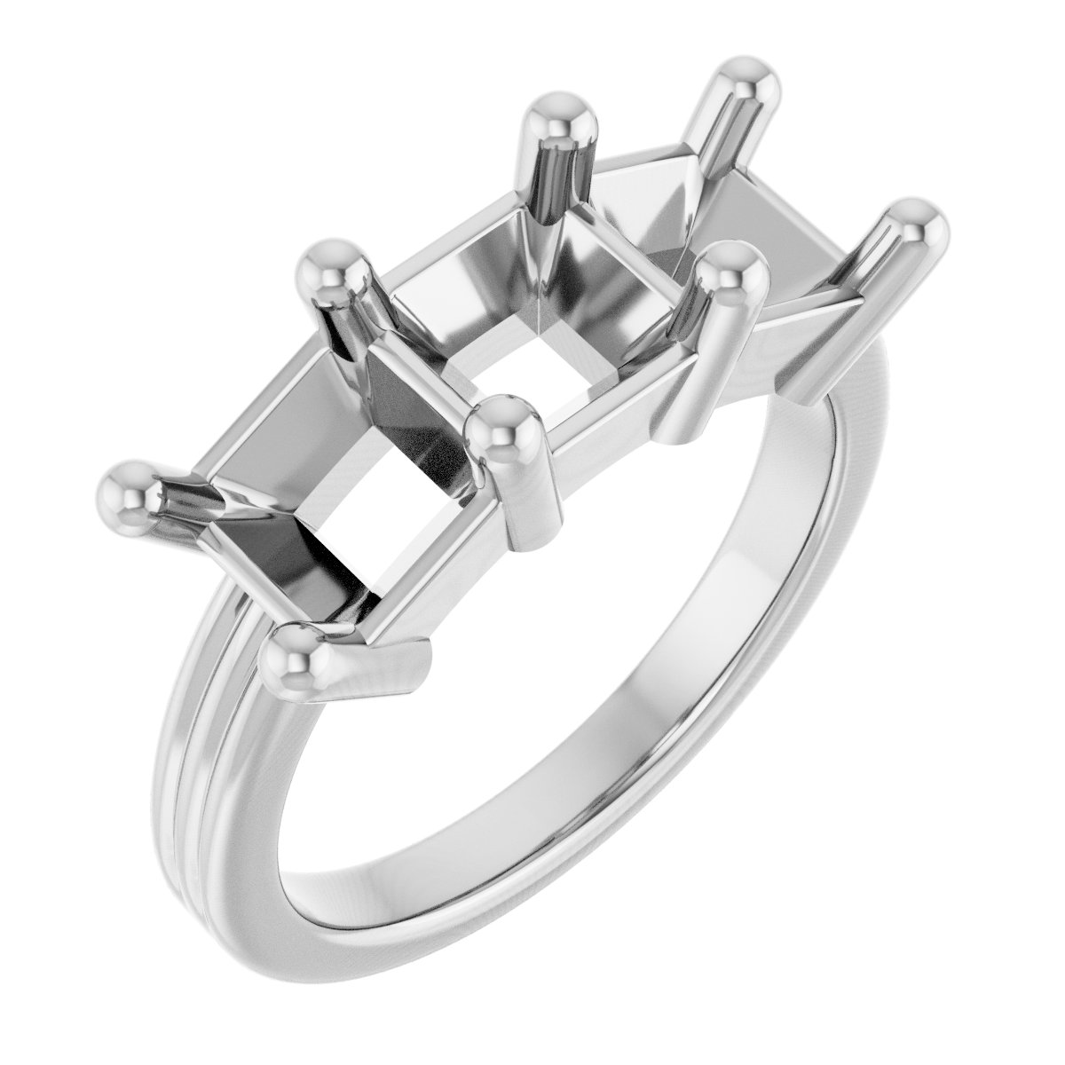 Three-Stone Grooved Anniversary Band