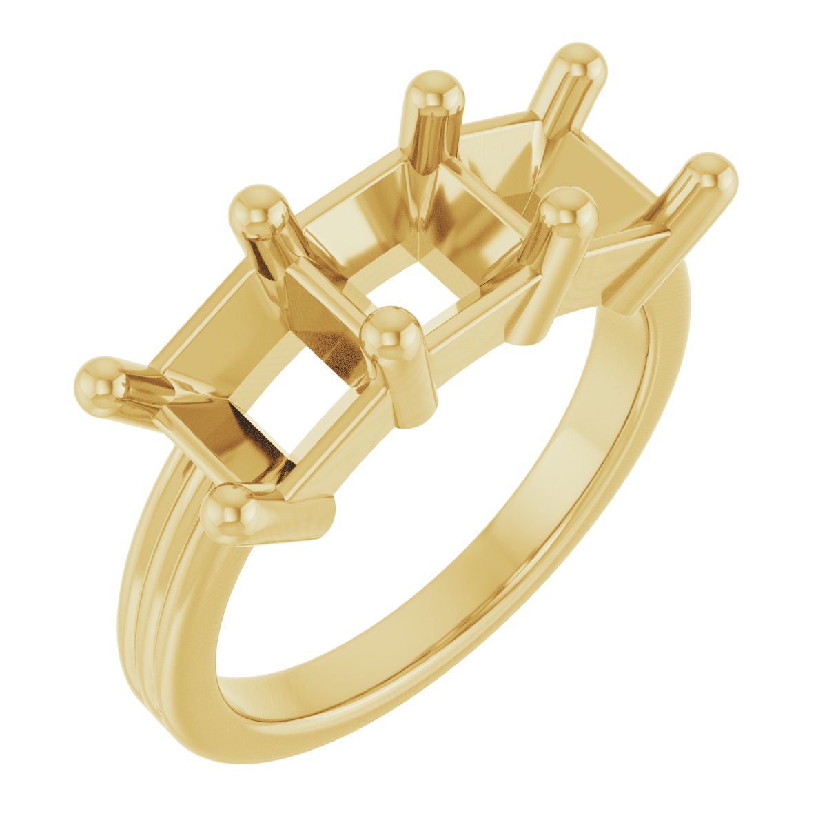Three-Stone Grooved Anniversary Band