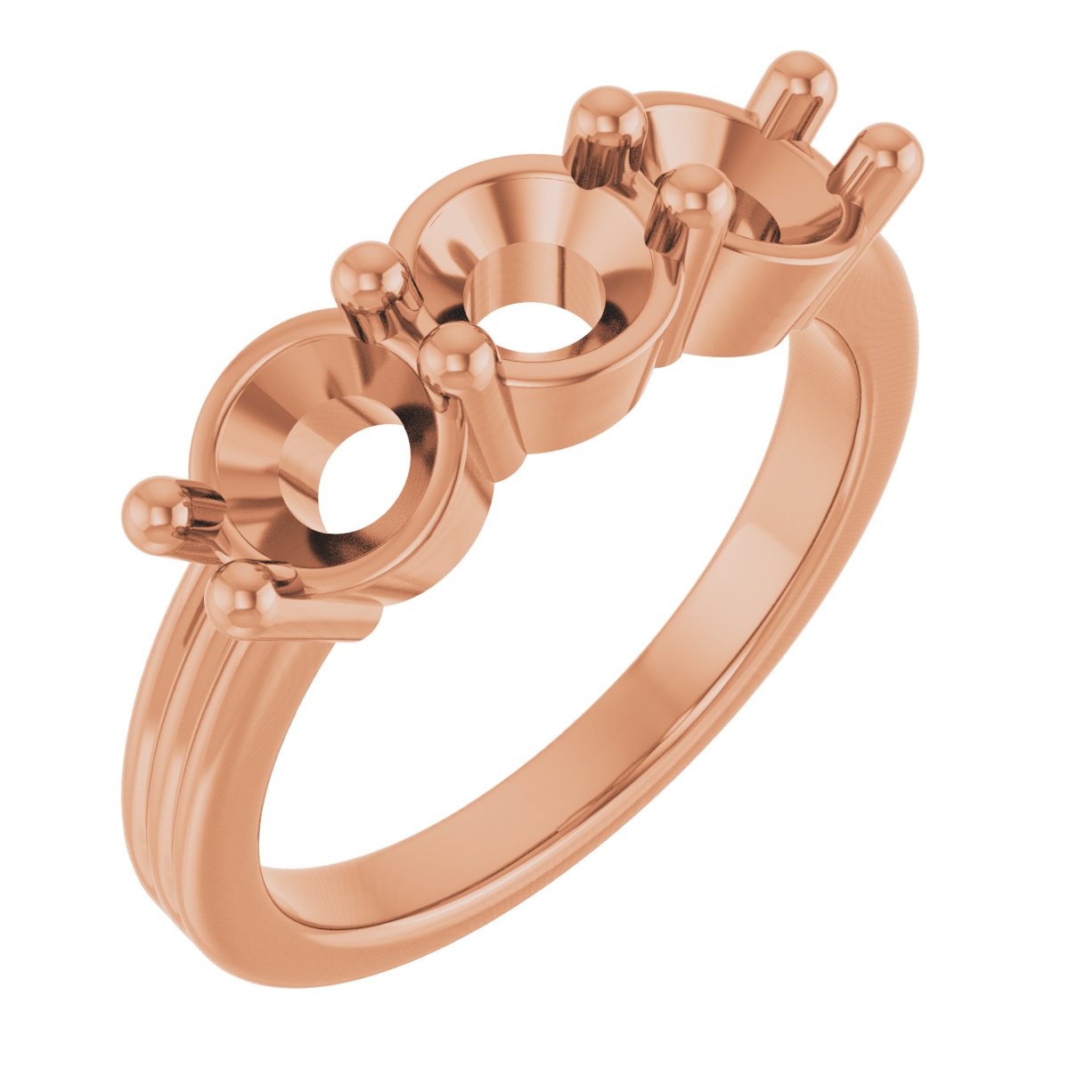 Three-Stone Grooved Anniversary Band