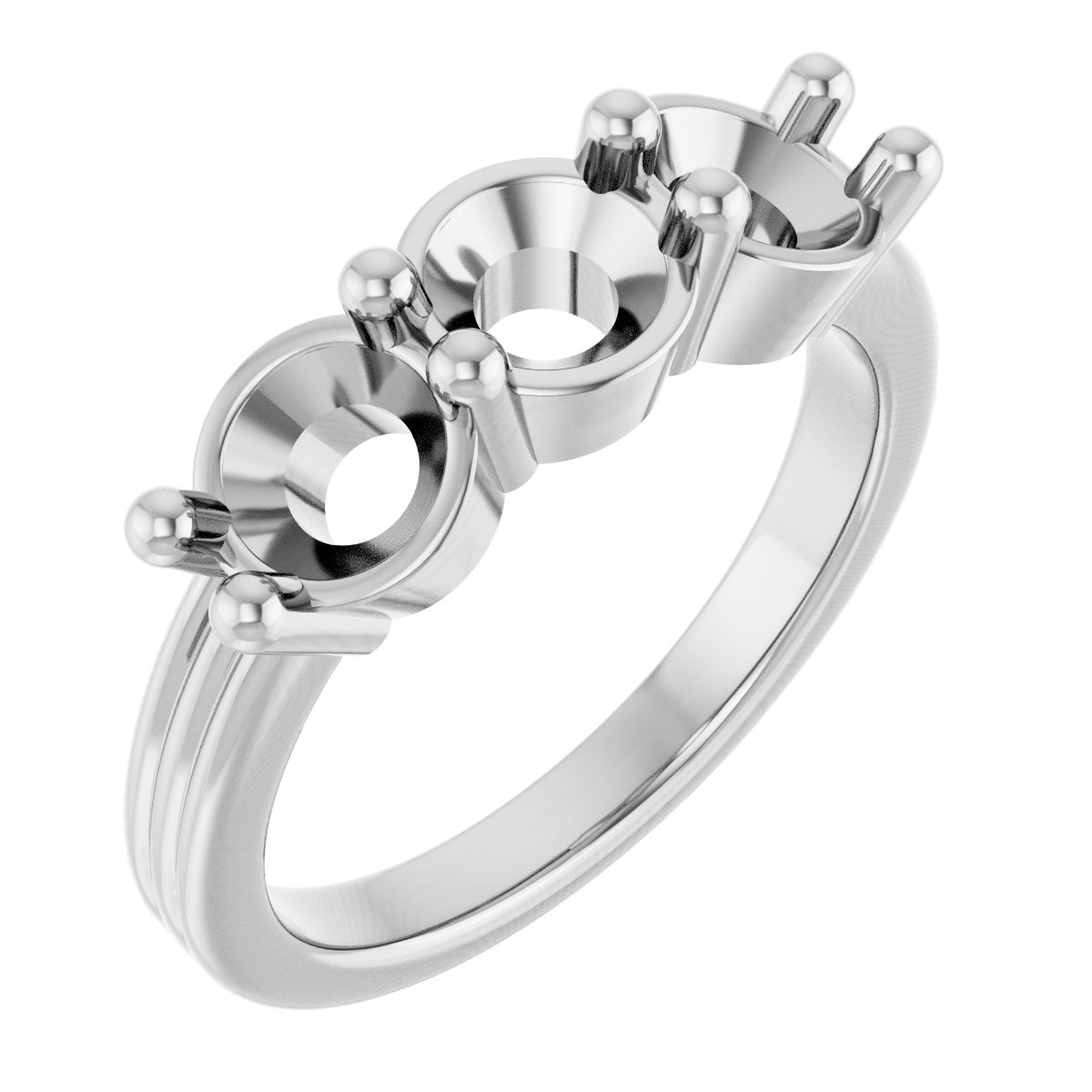 Three-Stone Grooved Anniversary Band