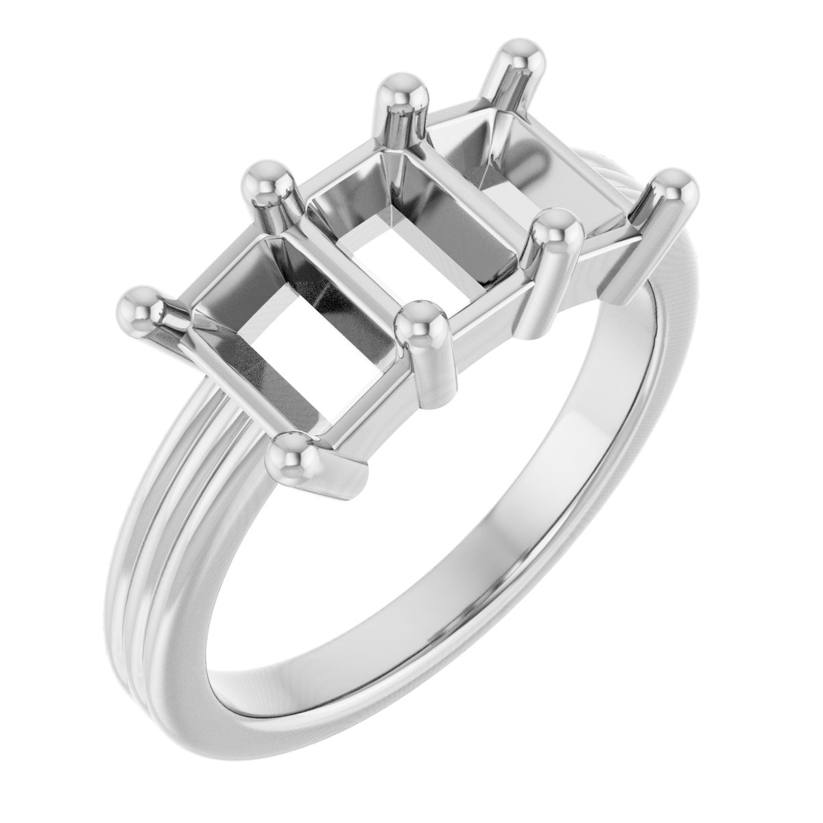 Three-Stone Grooved Anniversary Band