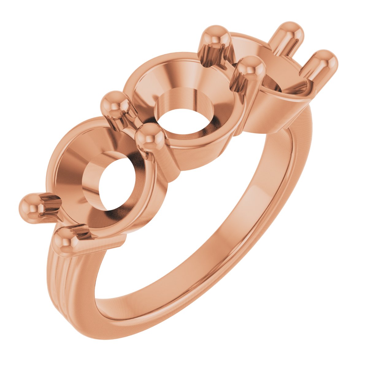 Three-Stone Grooved Anniversary Band
