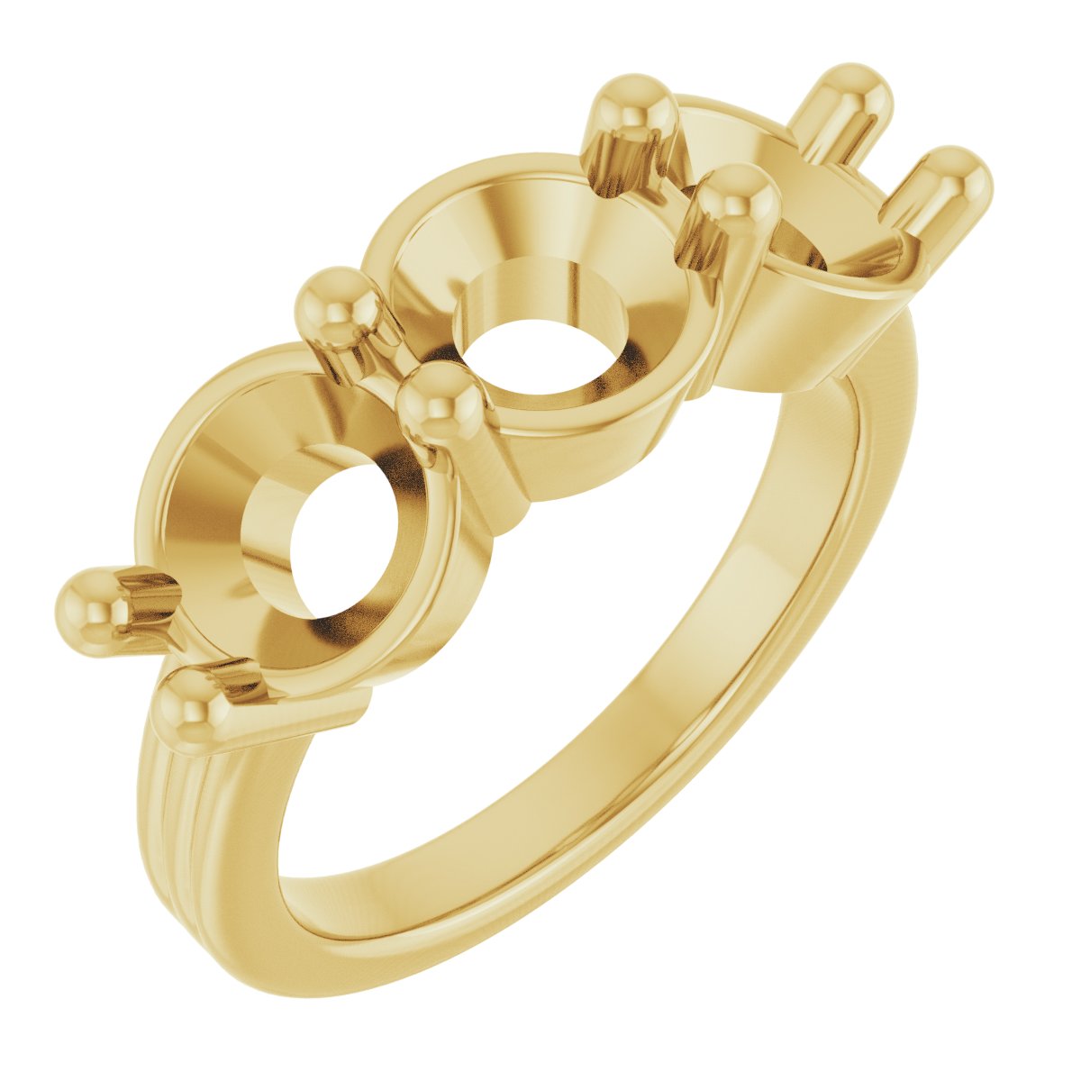 Three-Stone Grooved Anniversary Band