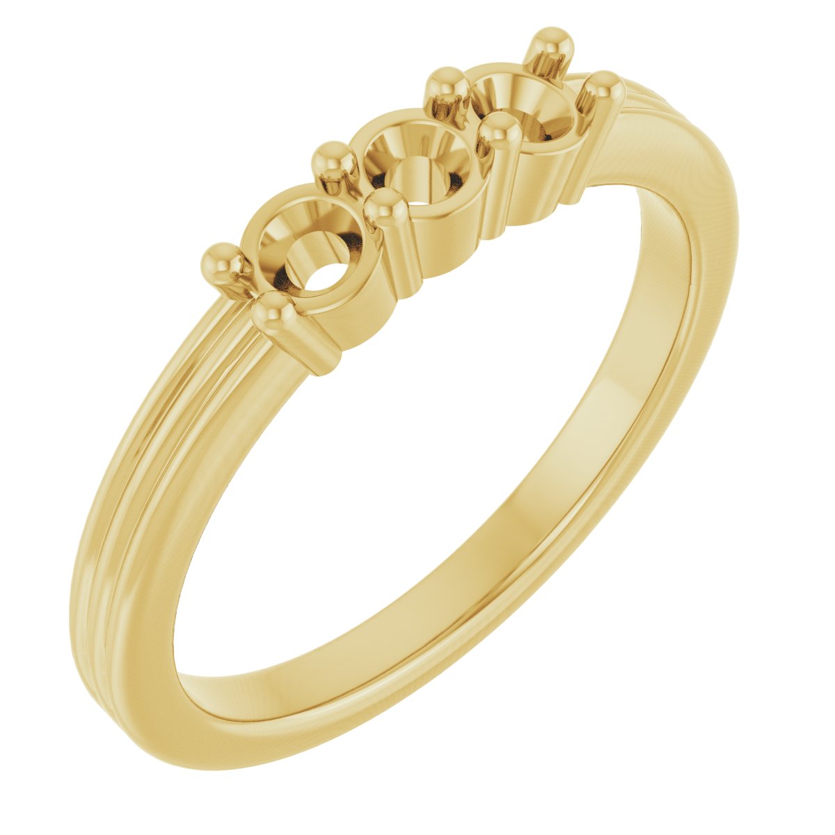 Three-Stone Grooved Anniversary Band