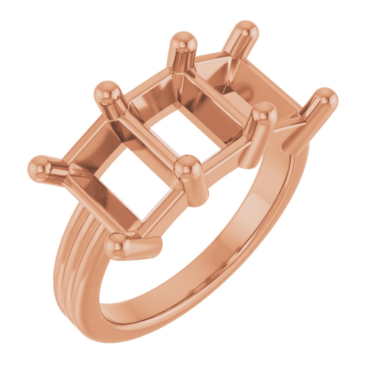 Three-Stone Grooved Anniversary Band
