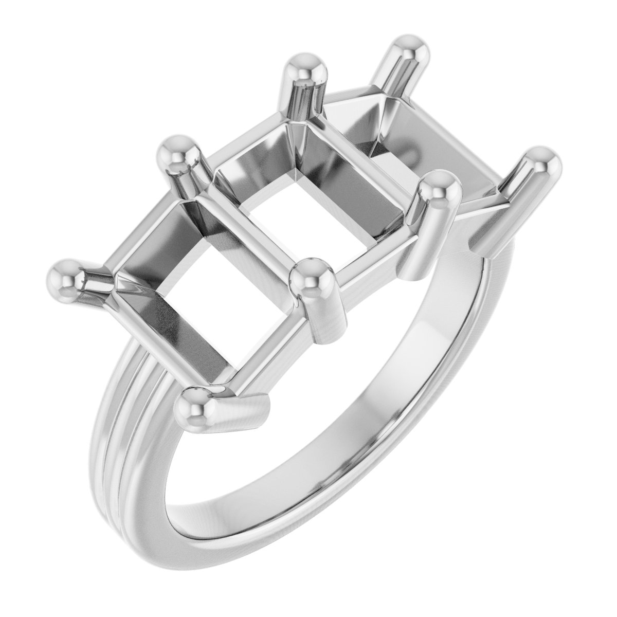 Three-Stone Grooved Anniversary Band