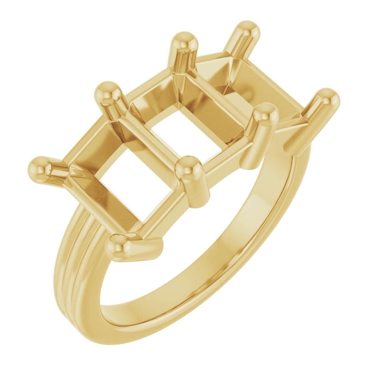 Three-Stone Grooved Anniversary Band