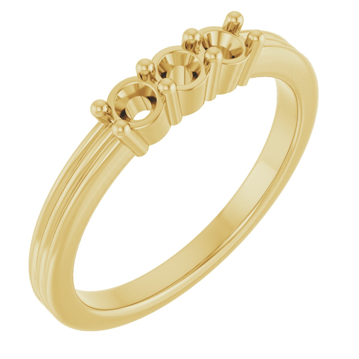 Three-Stone Grooved Anniversary Band