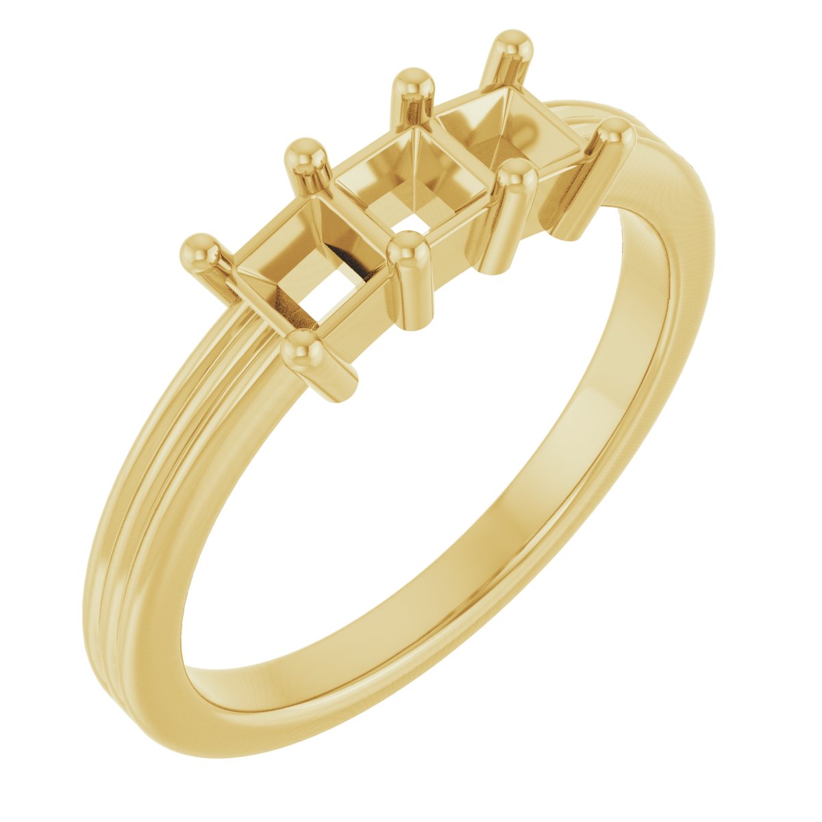 Three-Stone Grooved Anniversary Band