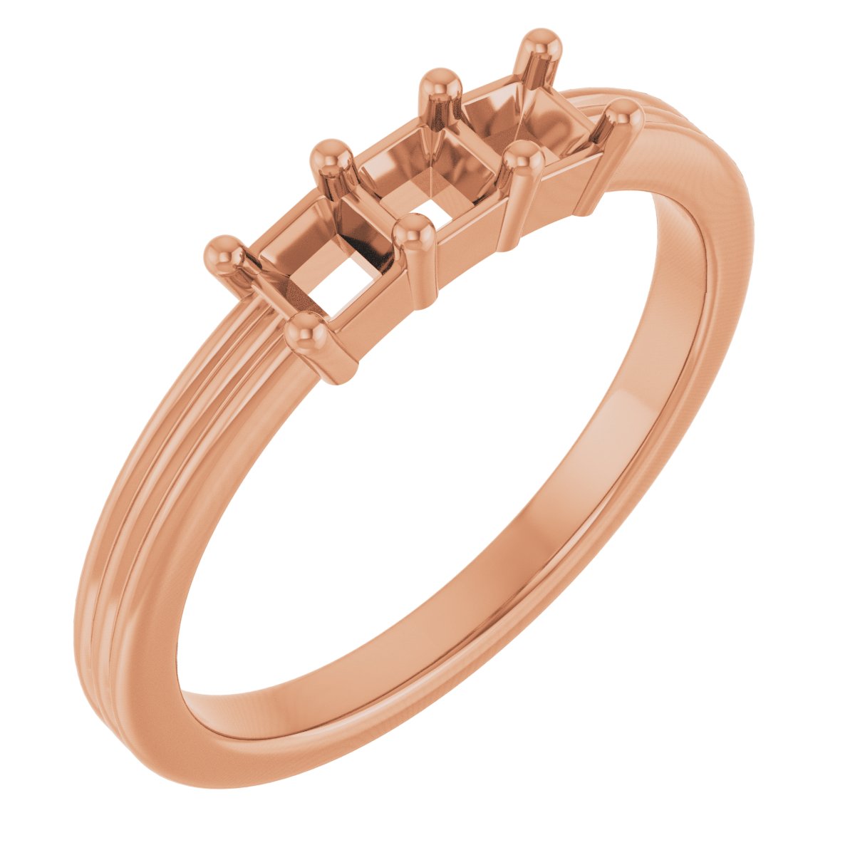Three-Stone Grooved Anniversary Band