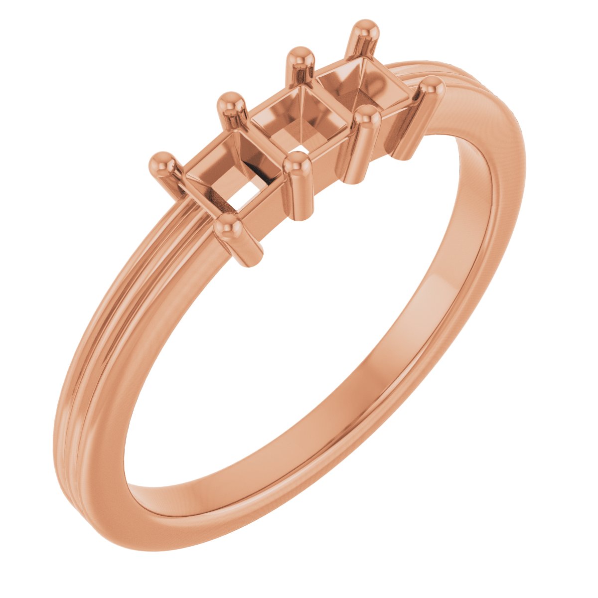 Three-Stone Grooved Anniversary Band