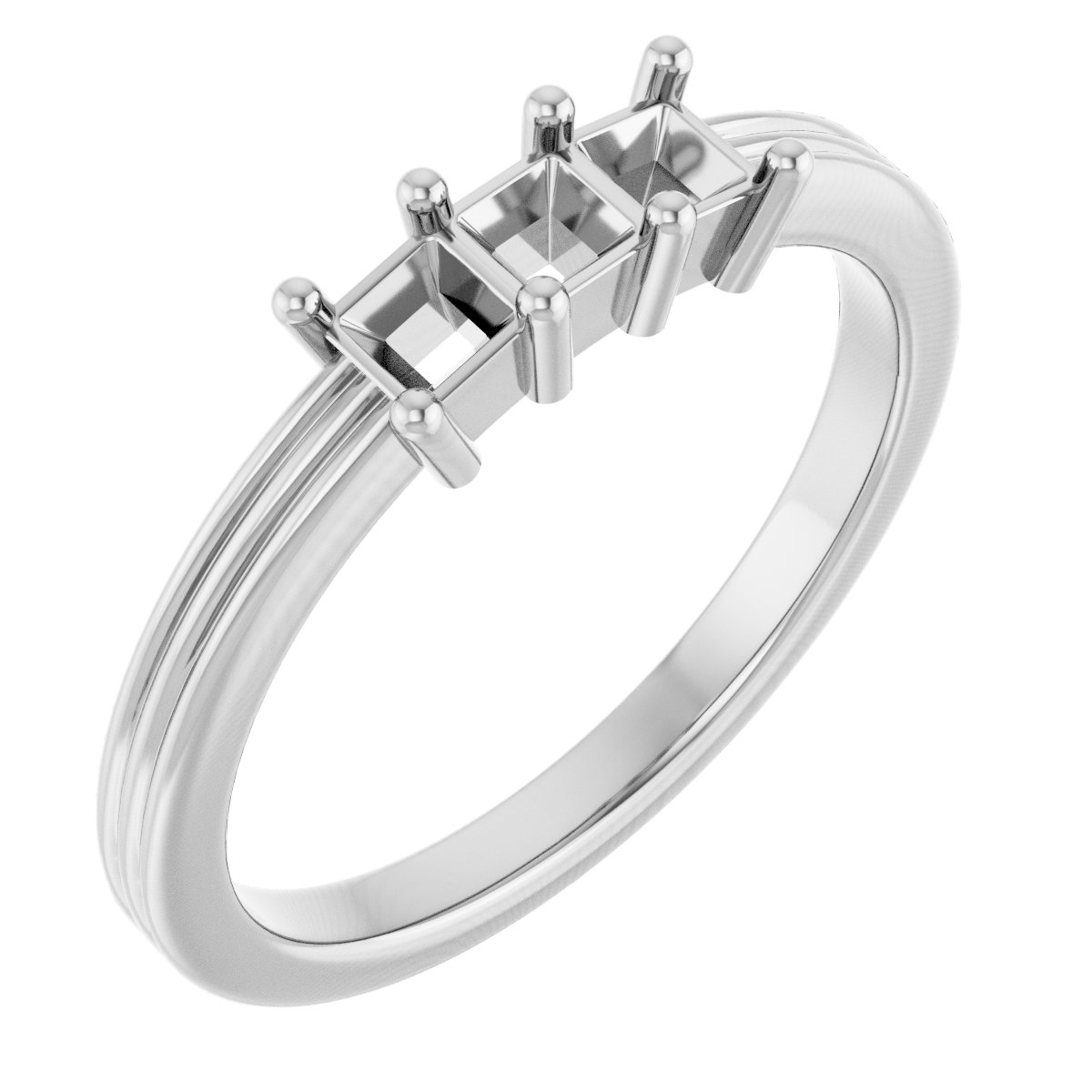 Three-Stone Grooved Anniversary Band