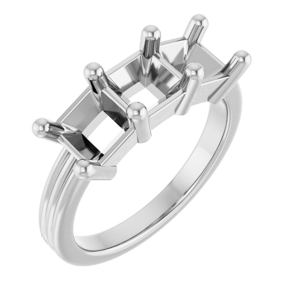 Three-Stone Grooved Anniversary Band