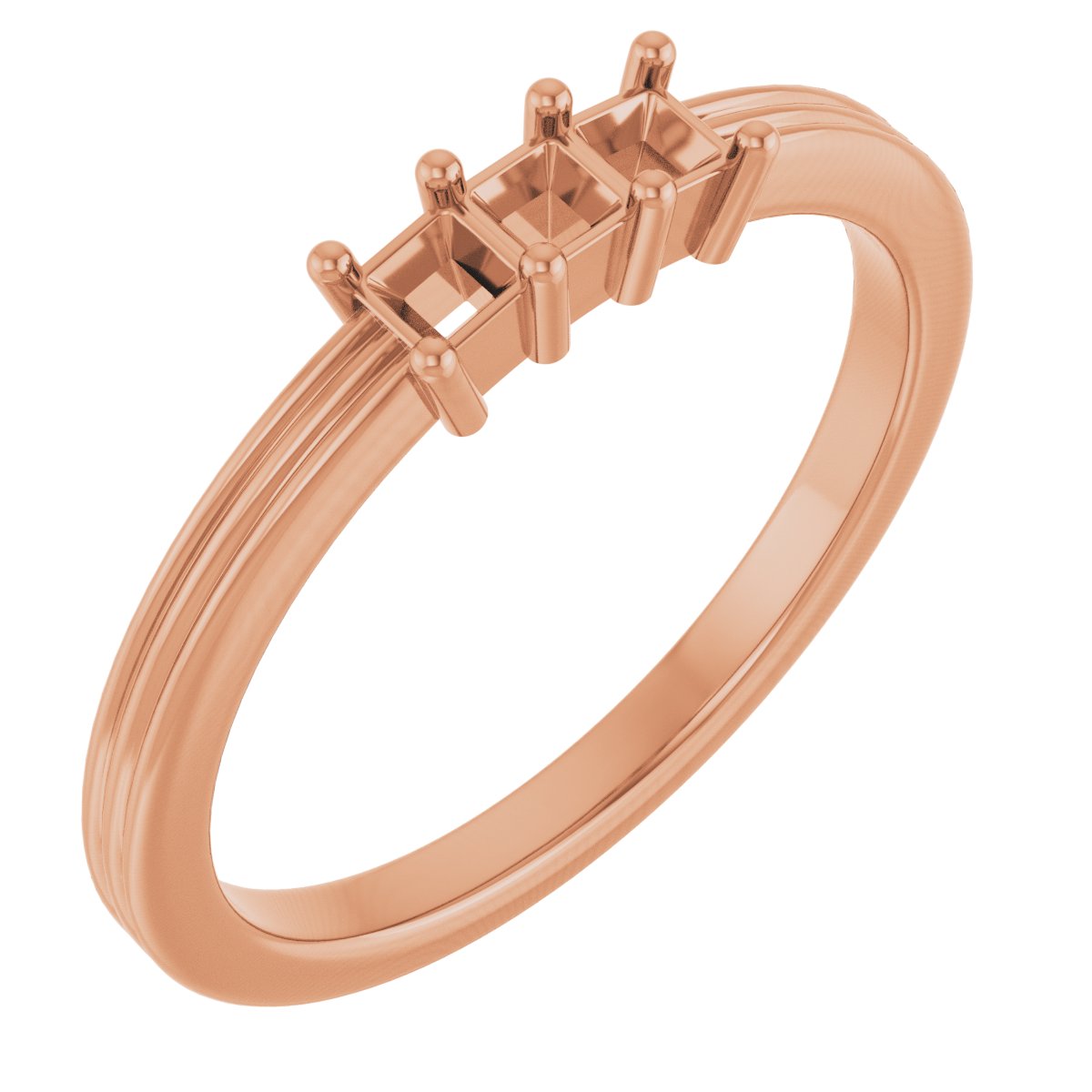 Three-Stone Grooved Anniversary Band