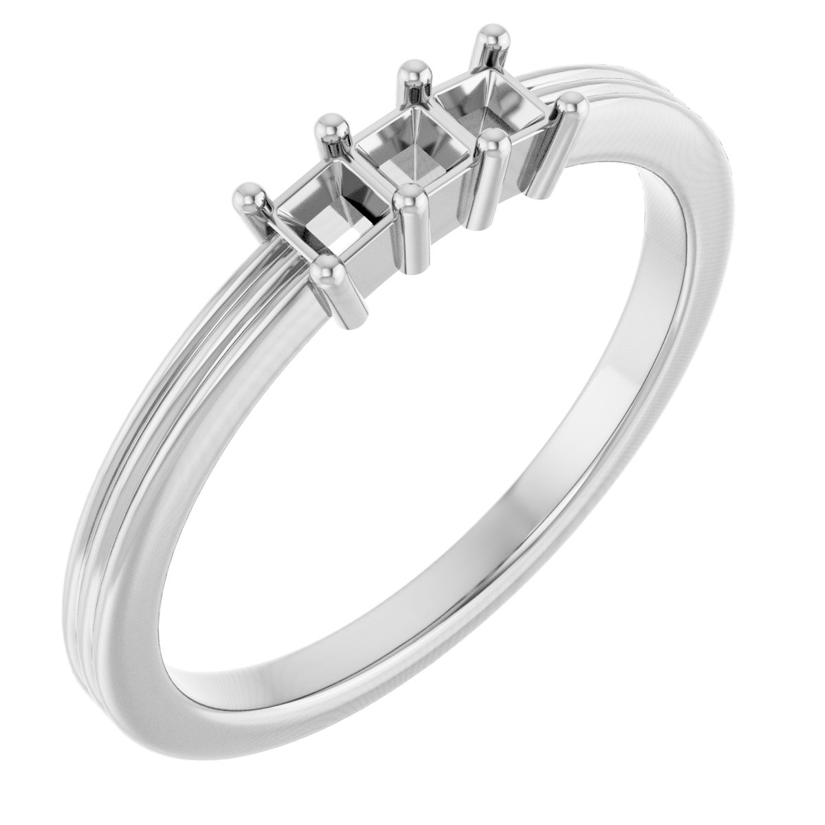 Three-Stone Grooved Anniversary Band
