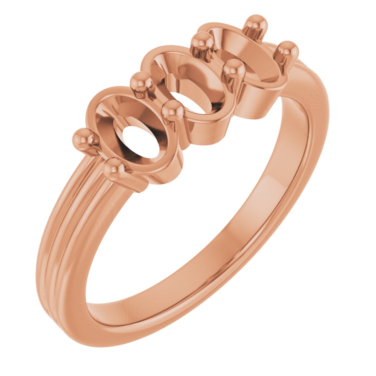 Three-Stone Grooved Anniversary Band