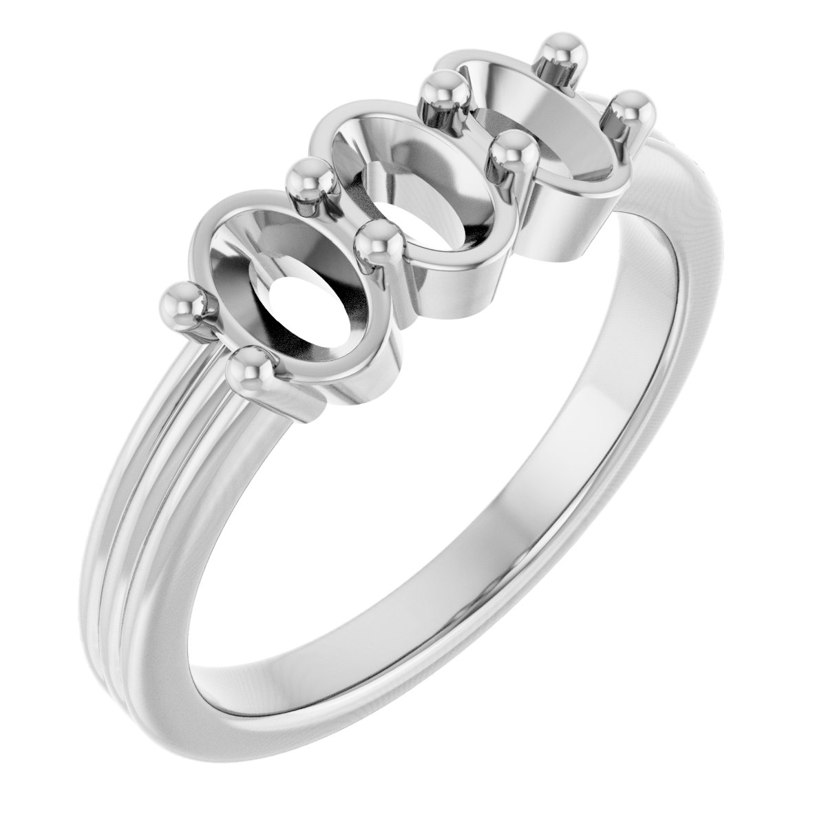 Three-Stone Grooved Anniversary Band